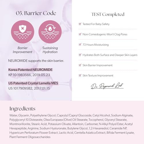 CURECODE Double Barrier Cream 80ml (2.71 Fl Oz) - Korean Skin-Biome Science with Neuromide, Soothes Sensitive & Dry Skin, Strengthen and Repair Skin Barrier, EWG Verified Avelisse