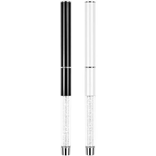 Ycyan 2-Piece Oval & Flat UV Builder Gel Nail Brush Set with Rhinestone Handle – Professional Nail Art Brushes for Polygel and Hard Gel - görsel 14