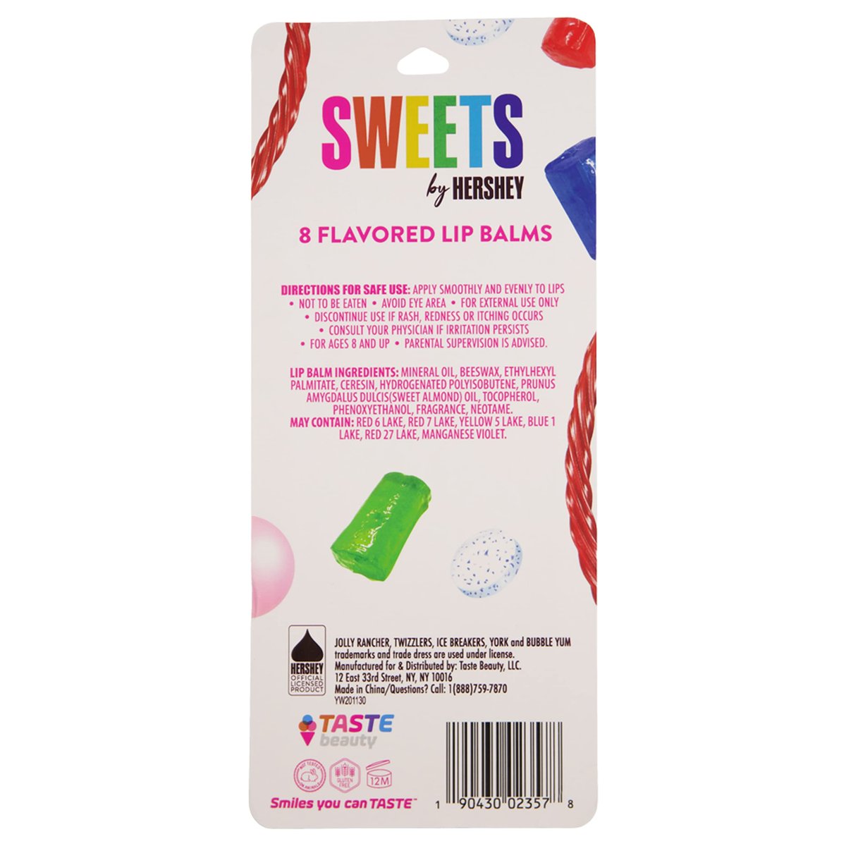 Taste Beauty Sweets by Hershey 8 Flavored Lip Balms - Assorted Tastes Avelisse