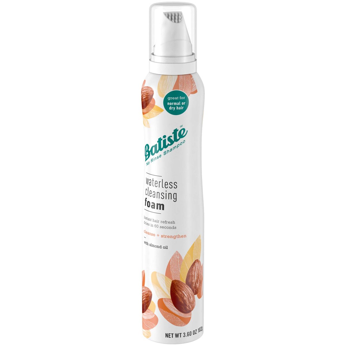 Batiste Waterless Cleansing Foam with Almond Oil - 3.6 oz - Cleanse & Strengthen Hair Avelisse