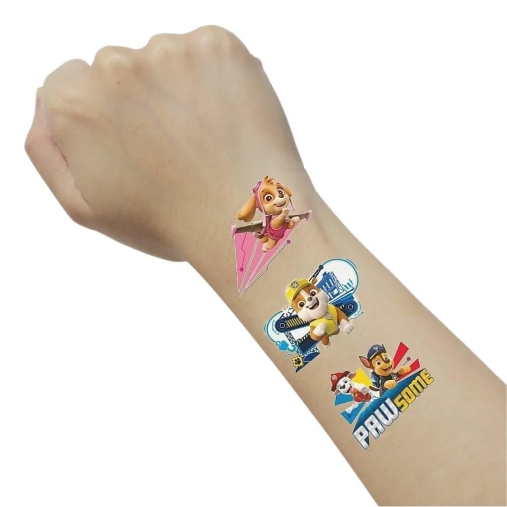 Paw Patrol Tattoos (Pack of 24) – Vibrant & Fun Temporary Tattoos, Perfect for Kids Birthday & Theme Parties - görsel 10