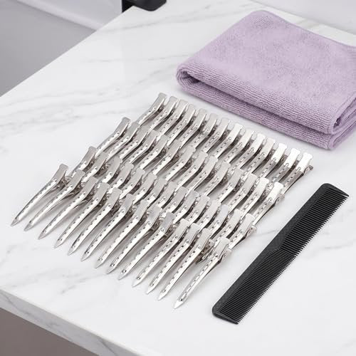 Hedume 200 Pack Duck Bill Hair Clips with Holes, 3.5" Rustproof Metal Alligator Curl Clips for Salon and Women Girls Bows DIY Accessories Avelisse