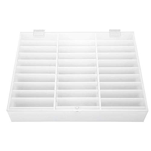 30 Grid Nail Display Case for Nail Art Decorations - Empty Nail Storage Box with Clear Compartments for Nail Tips, White - görsel 18