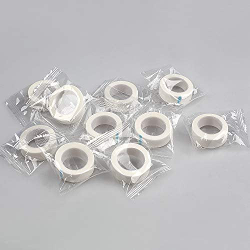 Fenshine 10 Rolls Micropore Medical Tape for Eyelash Extension – Adhesive Fabric Tape, 0.5 Inch x 10 Yards (White, 10 Count) - görsel 14