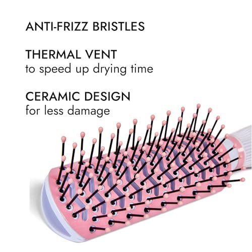 Ion Smoothing Thermal Vent Brush - Ceramic Hair Brush for Blow Drying, Multi-Colored - görsel 6