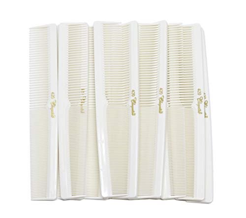 Krest Cleopatra 420 7 Inch Hair Cutting Combs - Professional Barber & Hairstylist Comb (1 Dozen, White) - görsel 2