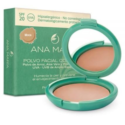 Ana Maria Pressed Rice Powder with Aloe Vera SPF 20 | Mocha (25) | 0.5 oz - görsel 1
