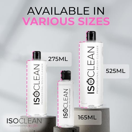 ISOCLEAN Makeup Brush Cleaner – Gentle Daily Use Solution, Reduces Product Buildup, Improves Application, Easy Clean Brush Cleaning Solution & Sponge Cleaner - Easy Pour with Dip Tray, 6 fl oz Avelisse