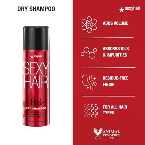 SexyHair Big Dry Shampoo - 3.4 oz - Removes Oils & Impurities, Adds Volume for All Hair Types - görsel 12