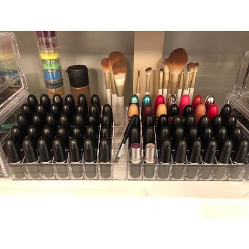 Hedume 2 Pack Acrylic Lipstick & Makeup Organizer – 40 Slot Clear Cosmetic Display Case for Brushes, Bottles & More Avelisse