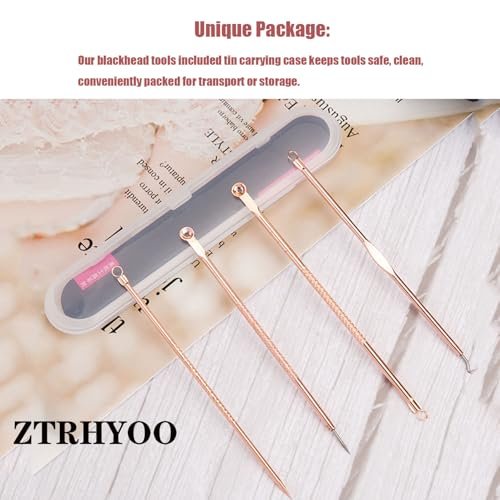 ZTRHYOO Blackhead Remover Tool Kit - Professional Acne Extraction Kit with Stainless Steel Pimple Comedone Extractor, Blemish Popping Tool for Face Nose (Rose, 4 Pieces) - görsel 18