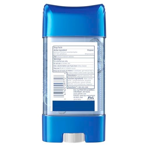 Gillette Advanced Clear Gel Antiperspirant & Deodorant for Men, Cool Wave, 5-Pack (3.8 oz each, 19 oz total) Avelisse
