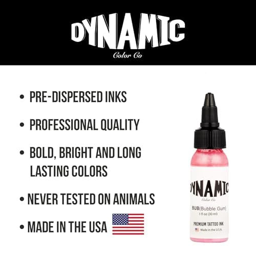 Dynamic Color Co Bubble Gum Tattoo Ink (1oz) – Vibrant, Sterilized, Vegan & USA-Made Since 1990 Avelisse