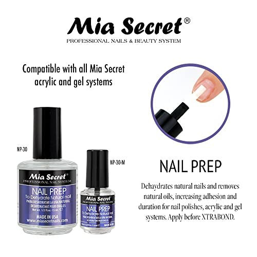 Mia Secret Professional Nail Prep pH Balance Dehydrator & XtraBond Acid-Free Primer 0.25 oz (Pack of 2) Avelisse