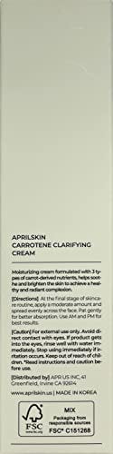 APRILSKIN Carrotene Clarifying Cream – 2.02 oz | Balancing Moisturizer for Oily, Sensitive & Blemish-Prone Skin | M-Peptide & Carrot Complex Avelisse