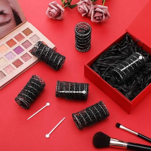 Willbond 20 Pack Vintage Hair Rollers with Pins - Medium Wire Mesh Brush Rollers for No Heat Curls and Waves, Black 2.5 x 1.4 Inch Avelisse