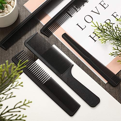 5-Piece Carbon Fiber Hair Cutting Comb Set - Anti-Static, Heat Resistant Barber Styling Combs for Men and Women - görsel 14