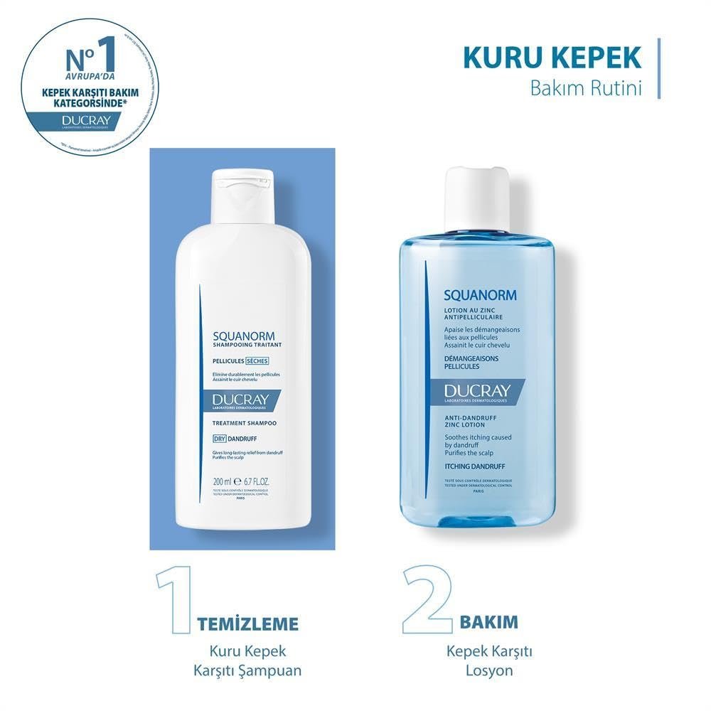 Ducray Squanorm Dry Dandruff Shampoo 200 ml – Anti-Dandruff Treatment for Dry Scalp - görsel 10