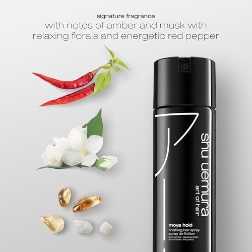 shu uemura art of hair moya hold finishing hair spray - long-lasting hold hairspray, defines styles and adds shine, lightweight micro-fine finish, for slicked back, updos, blowouts, 8.0 oz Avelisse