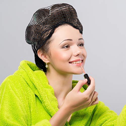 Chuangdi 2-Piece Cotton Triangle Hair Net for Rollers - Black, 35x35x57 Inches - Women's Mesh Net for Sleeping & Setting Avelisse
