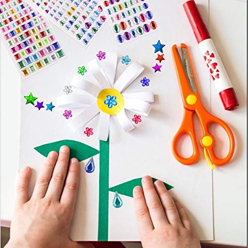 1200+ PCS Self Adhesive Gems Stickers - 14 Sheets Rhinestone Stickers for DIY Craft, 8 Shapes Sparkle Jewels for Nail Body Makeup Festival - görsel 14