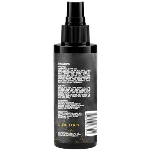 Lion Locs Sea Salt Spray for Locs & New Dreadlocks – Starter Twist & Retwist Texturizing Hair Spray – Vegan, Residue Free, Lightweight Hold with Jojoba & Argan Oils (4oz) Avelisse