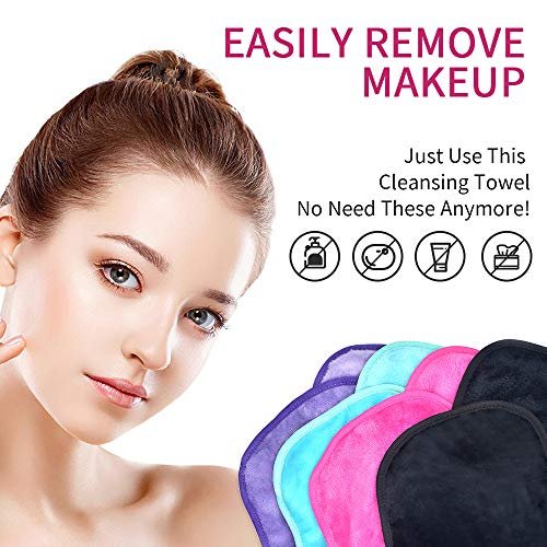 UWEME Makeup Remover Cloths 4 Count - Reusable Microfiber Face Towels, Fast Drying Washcloths - görsel 13