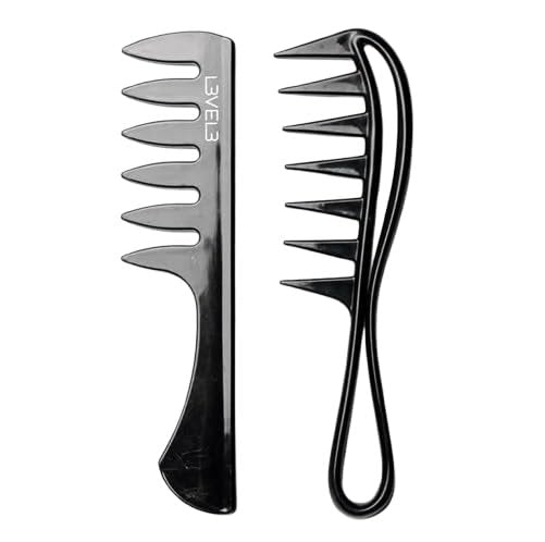 L3 Styling Comb Set - Professional Salon Look - Lightweight & Ergonomic - 2-Pack Black Combs - görsel 8