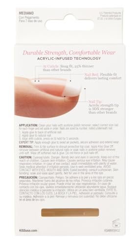 KISS Salon Acrylic French Nails - Medium Length Tapered - 6 Pack (168 Nails) - görsel 6