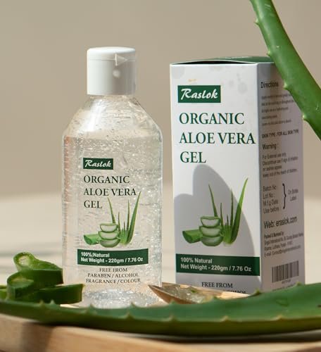 Raslok Aloe Vera Gel | 99% Pure Natural Aloe Gel for Face, Skin & Hair Care - Moisturizing, Hydrating, Soothing, Non-Sticky (7.7 oz) - görsel 10