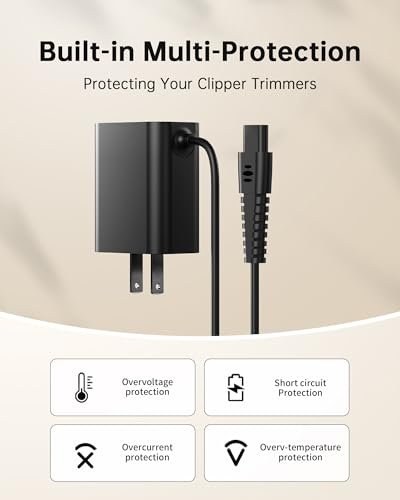 VHBW 4.5V Charger for BaByliss PRO FX870 FX825 Clipper - 6.5FT Extra Long Power Cord Replacement Avelisse