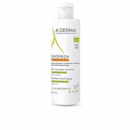 A-Derma Exomega Control Emollient Foaming Gel 500ml – Soothing Body Wash for Sensitive, Eczema-Prone Skin Avelisse