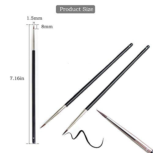 Ultra Fine Sable Eyeliner Brushes - 6 Pack for Precise Gel & Wet Powder Application - görsel 14