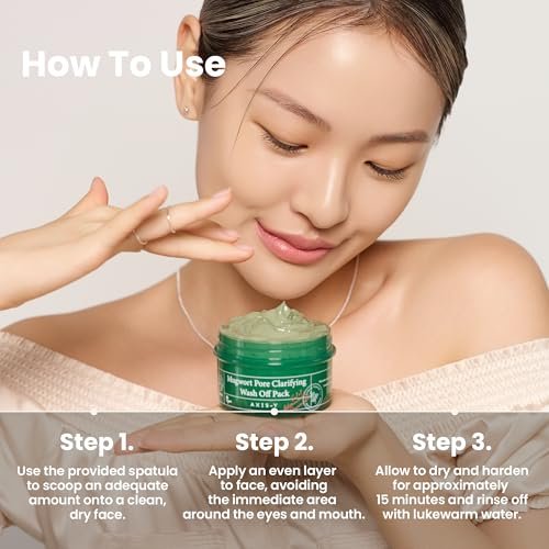 AXIS-Y Mugwort Pore Clarifying Wash Off Pack - Vegan Clay Mask for Clogged Pores, Whiteheads & Blackheads - Korean Skin Care (3.38 fl. oz.) Avelisse