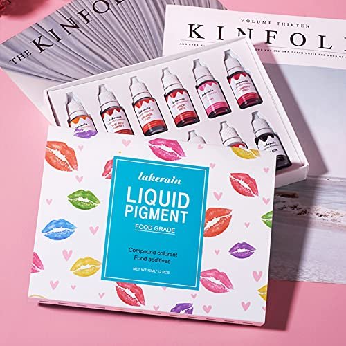 BONNIE CHOICE 12 Colors Liquid Lip Gloss Pigment Set - DIY Lipstick Colorant for Lip Gloss Base, Edible Plant-Based Dye Avelisse