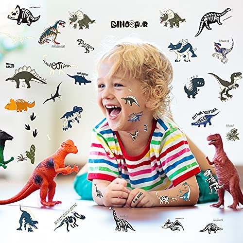 Zonon Glow Dinosaur Temporary Tattoos for Kids - Glow in Dark Luminous Dino Tattoo Stickers for Halloween, Dinosaur Theme Birthday Party Favors & Gifts - görsel 12