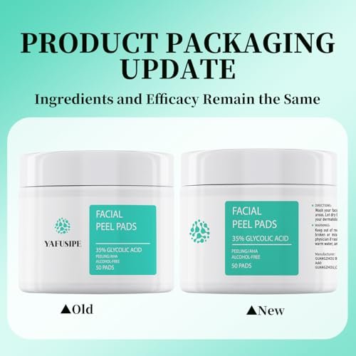YAFUSIPE Glycolic Acid 35% Toner Pads - AHA Facial Resurfacing Exfoliating Wipes with Salicylic Acid, Chemical Peel for Wrinkles, Acne, Blemishes (50 Pads) Avelisse