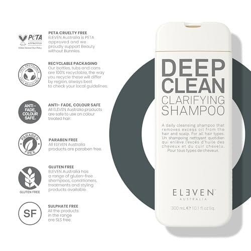 ELEVEN AUSTRALIA Deep Clean Clarifying Shampoo - Sulfate-Free Detox Shampoo for All Hair Types, Removes Build-Up & Purifies Scalp, 10.1 fl oz - görsel 10