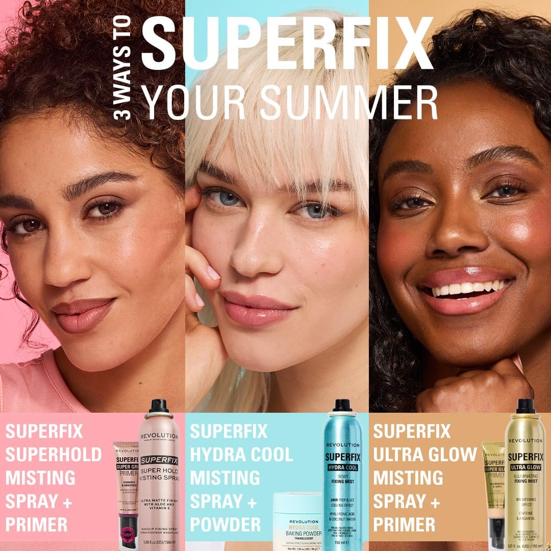 Revolution Beauty London Superfix Misting Makeup Setting Spray - Ultra Matte & Shine-Free Finish, Long-Lasting Wear, Infused with Vitamin E, 5 fl oz - görsel 12