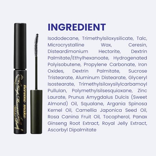 Heroine Make Mascara Base – Clear Lash Primer for Curl, Volume & Length with Argan Oil, Camellia Oil & Squalane | Transparent Mascara Primer | Made in Japan Avelisse