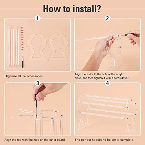 Clear Acrylic Headband Holder – 12 Slot Hairband Organizer & Display Stand for Women & Girls - görsel 14