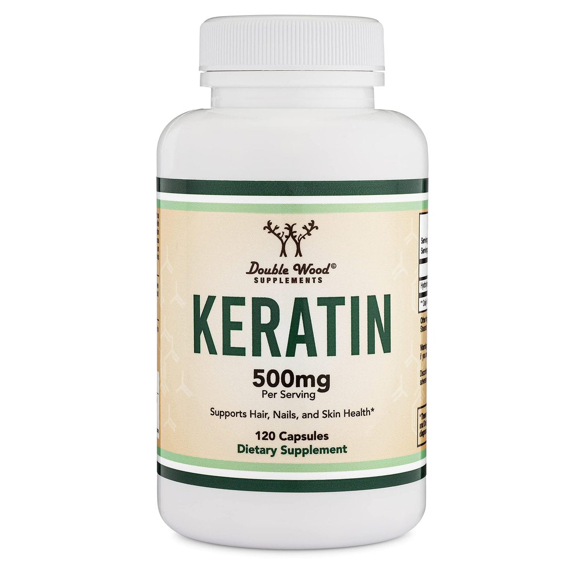 Keratin Hair Growth Vitamin (500mg per Serving, 120 Pills) - Vital Protein for Hair, Skin, and Nails - Vegan Safe Supplement for Men and Women by Double Wood Avelisse