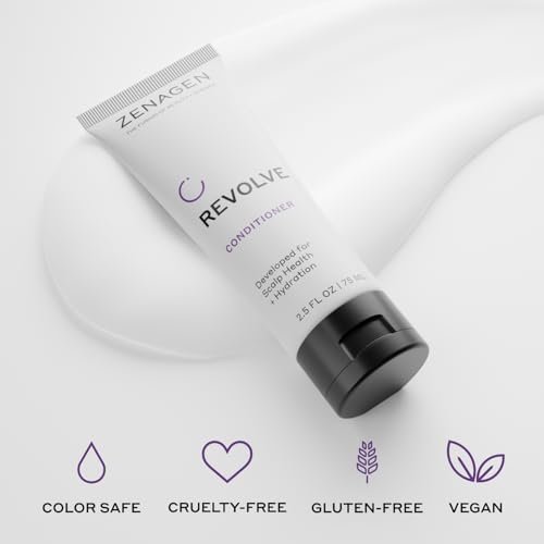 ZENAGEN Revolve Women's Travel Kit - Shampoo & Conditioner for Fine, Thin Hair - Promotes Thicker, Fuller Hair - Plant-Based, Color-Safe, Vegan - 5 Fl Oz Each Avelisse