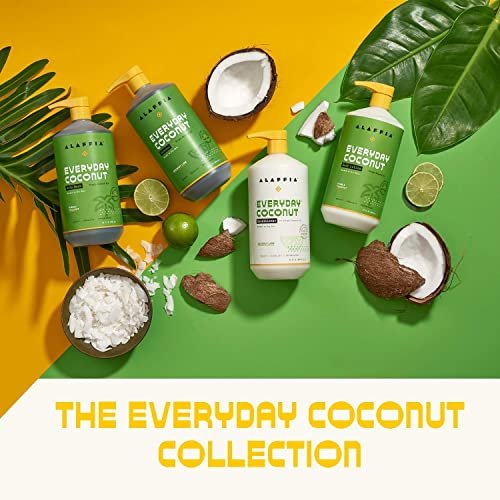 Alaffia EveryDay Coconut Shampoo and Conditioner Set - Normal to Dry Hair, Ginger & Coconut Oil, Fair Trade, 32 Fl Oz (Pack of 2) Avelisse