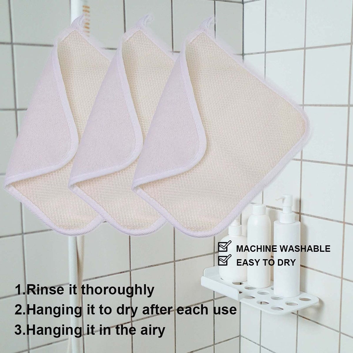 PPHAO BASIC Soft Weave Washcloth for Face - Exfoliating Washcloths for Dead Skin - 6 Pack Cotton Towels - görsel 12