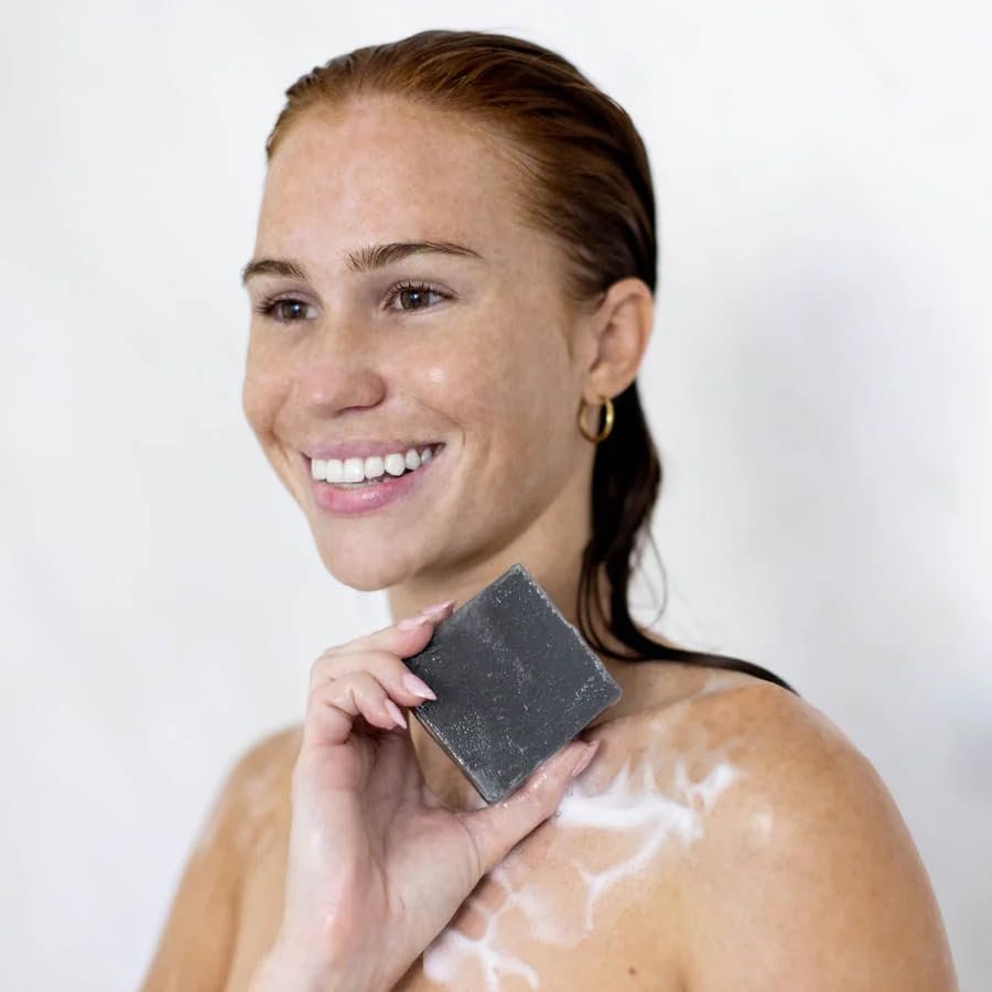 Kitsch Charcoal Soap Body Wash Bar – Detoxifying Activated Charcoal Bar Soap for Excess Oil & Impurities, Pores, Firming & Moisturizing – Made in USA - 4 oz - görsel 16