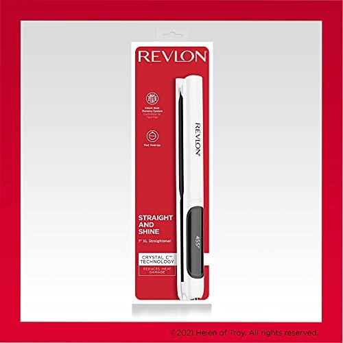 REVLON Crystal C + Ceramic Digital Hair Flat Iron | Long-Lasting Shine and Less Frizz, 1 Inch Avelisse