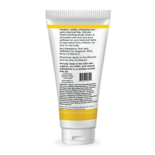 Dermavitality Soothing Moisturizing Scalp Cream – Natural Organic Lotion for Dry, Itchy Scalp, 2 oz Avelisse