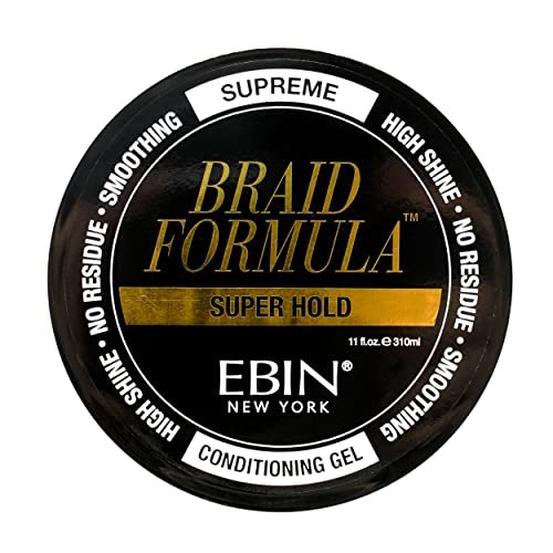 EBIN NEW YORK Braid Formula Conditioning Gel, Super Hold, 11 Oz - No Residue, No Flaking, Strong Hold, High Shine, Smoothing with Clean, No Build-up Avelisse