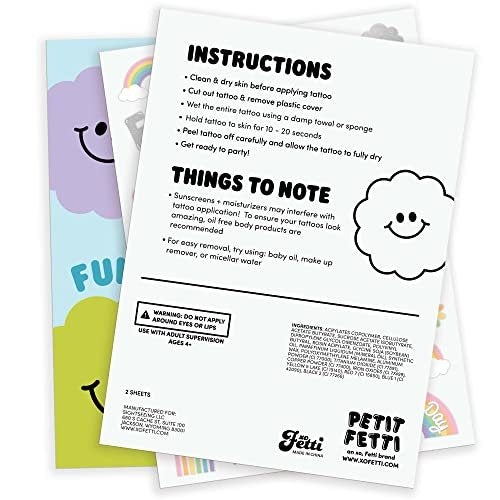 xo, Fetti Rainbow Temporary Tattoos - 46 Glitter Styles for Unicorn Birthday Parties, Baby Showers & Magical Events - görsel 12